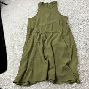 Lululemon Mesh Overlay High-Neck Dress Bronze Green